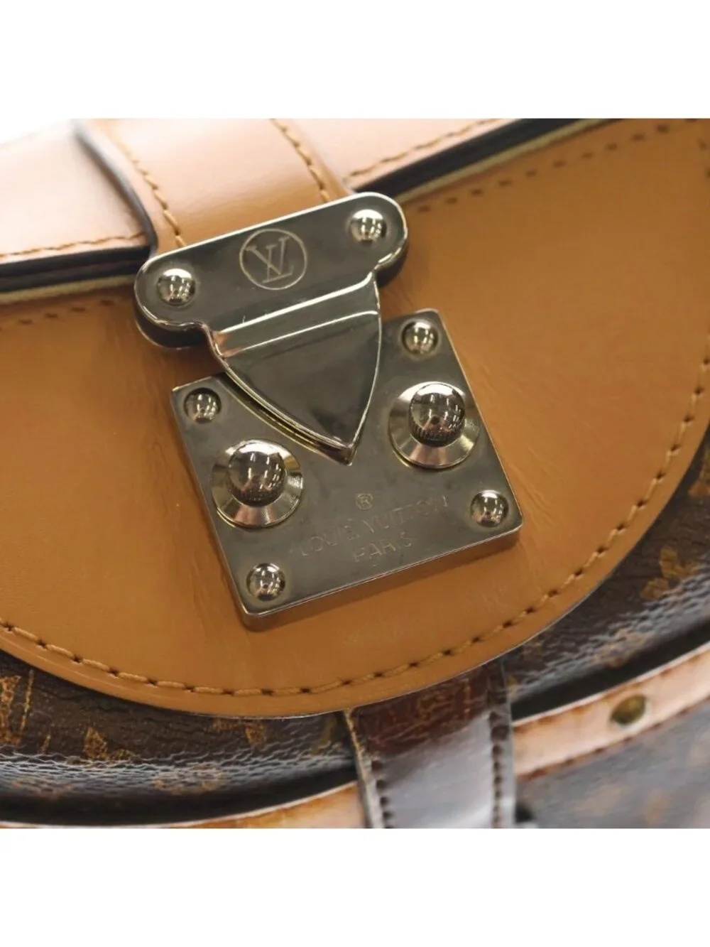 Louis Vuitton Monogram Trompe L'oeil Duffle Leather 2-Way Silver Brown